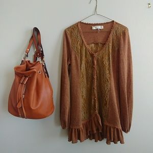 Caramel Brown Tunic Sweater
